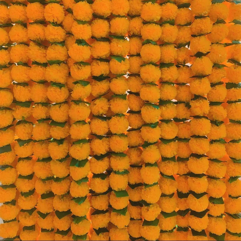 5-40Pcs Marigold Flower Garland For Decoration Artificial Flowers 5 Feet