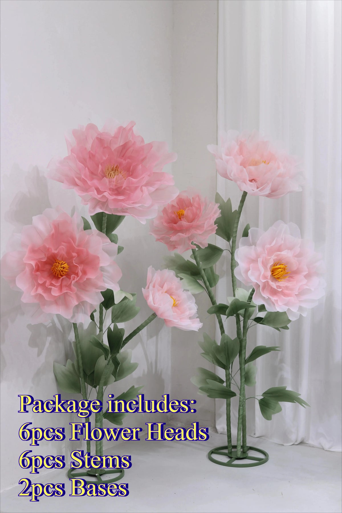 Waterproof Giant Silk Decorative Poppy Big Artificial Flowers Wedding Road Lead Flower Backdrop Decoration With Stand Home Decor