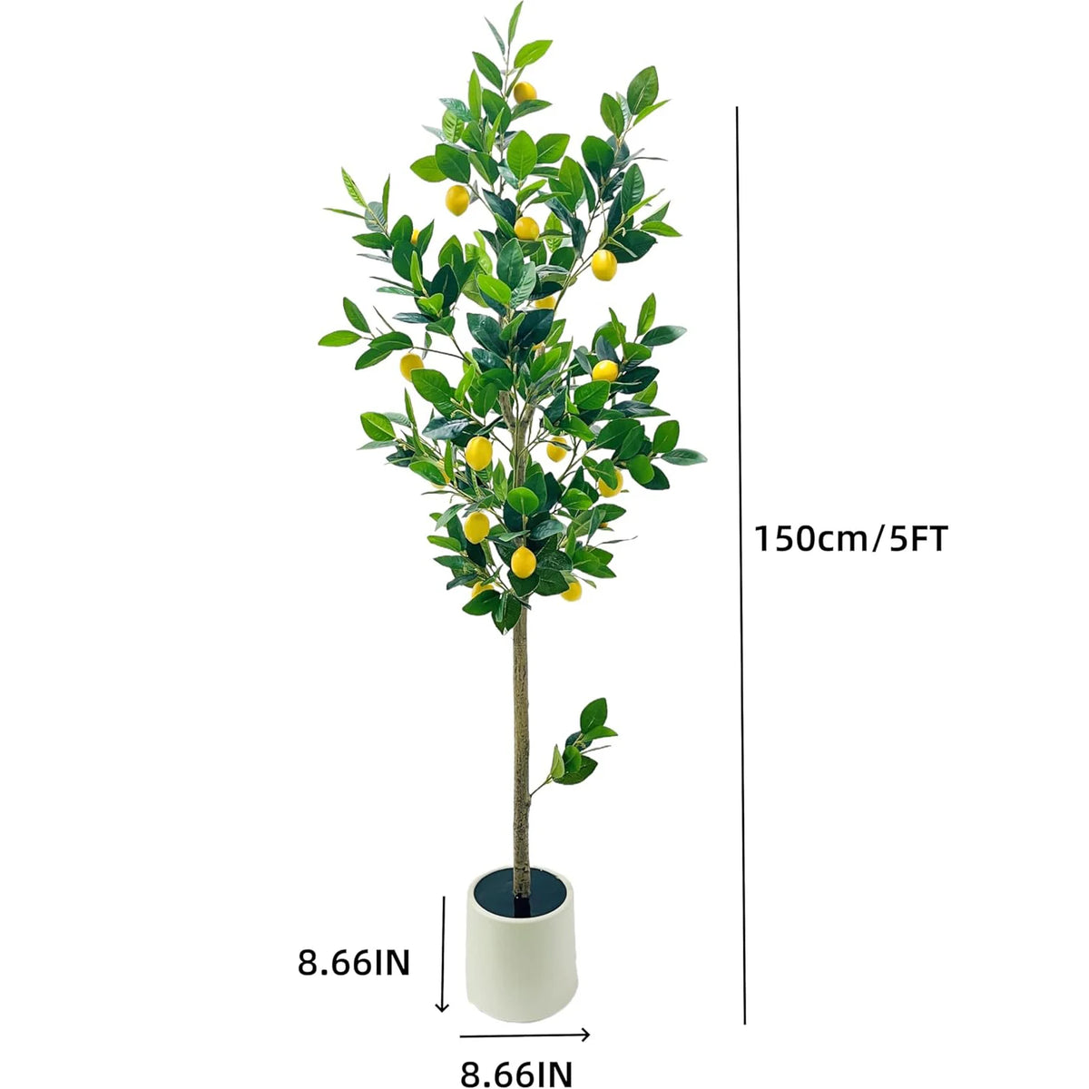 5FT Artificial Lemon Tree Potted That Look Real, Faux Lemons Citrus Plants with Yellow Fake Lemons Fruits in Pot, Indoor Tall Artificial Trees for Home Office Kitchen Decor Party Wedding Christmas