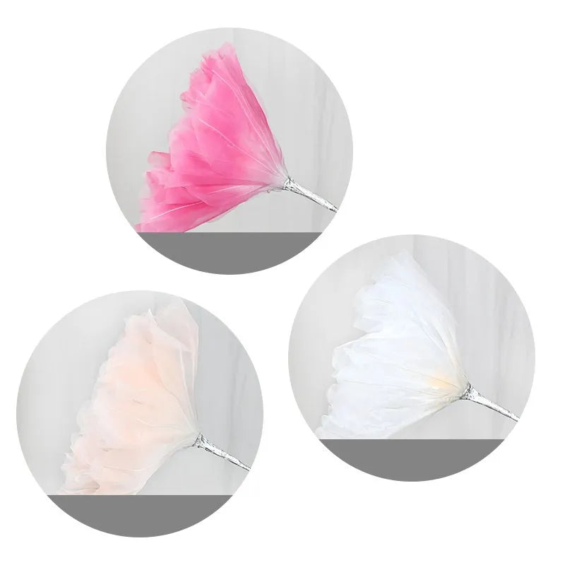Artificial Realistic Silk Poppy Pink Large Flower Head Home Party Decoration Layered Fluffy Petals Floor Display Fake Flowers 
