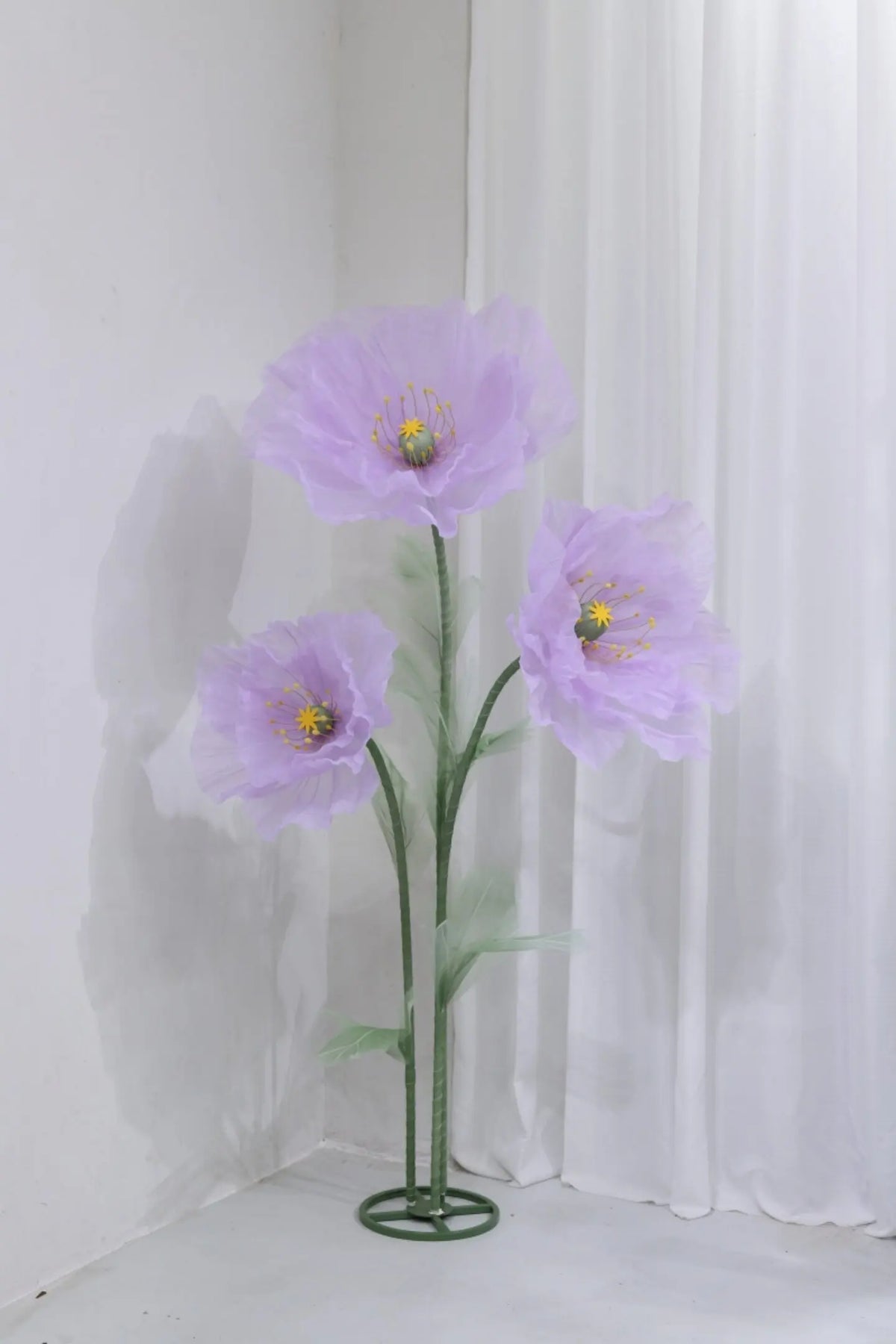 Waterproof Giant Silk Decorative Poppy Big Artificial Flowers Wedding Road Lead Flower Backdrop Decoration With Stand Home Decor