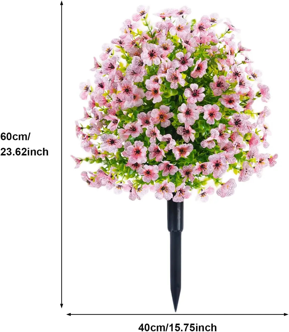 Artificial Flowers with Ground Stakes for Outdoors 2pcs UV Resistant Faux Topiary Ball Plants for Garden Porch Patio Yard Decor Planters And Landscaping