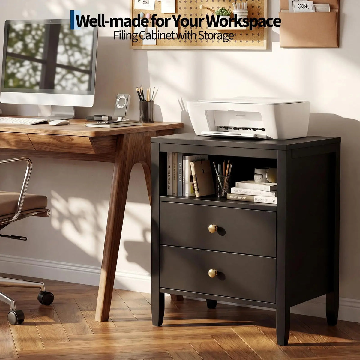 Farmhouse Nightstand Set Of 2 With Charging Station