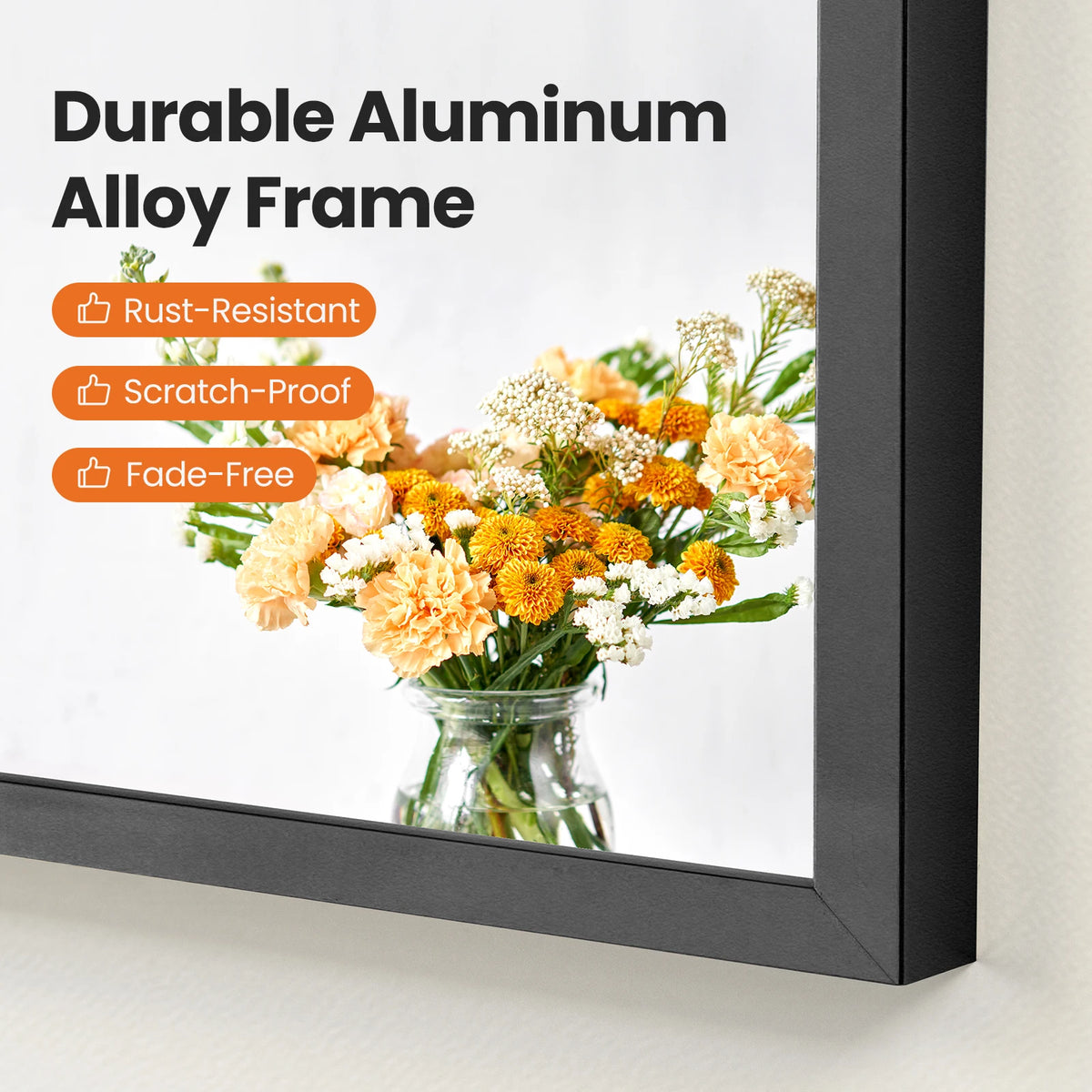 Arched Bathroom Mirror or Over Sink Wall Mounted Aluminum Alloy Frame Mirror Horizontal or Vertical Hanging Modern Wall Mount Vanity Mirror for Home