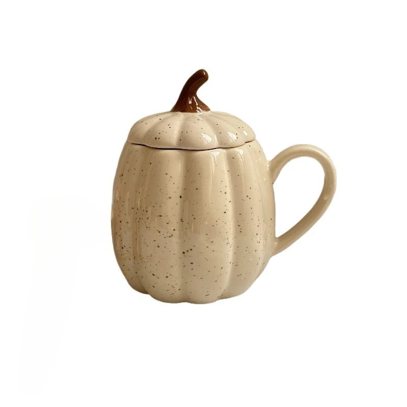 Nordic minimalist ceramic water cup with lids,coffee cup,pumpkin shaped household mugs milk cups,Halloween and Thanksgiving gift