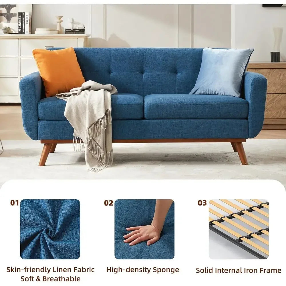 65.2" W Loveseat Soa, Century ern Decor Love Seat Couches or Living Room, Button Tuted Upholstered urniture, Solid & Easy to Ins