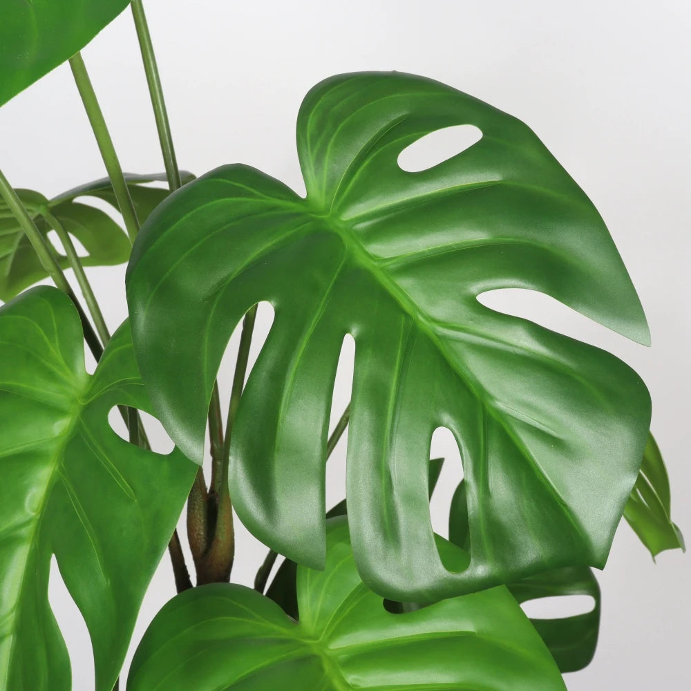 30'' Artificial Monstera Deliciosa Plant with White Pot, 2 pcs / Set