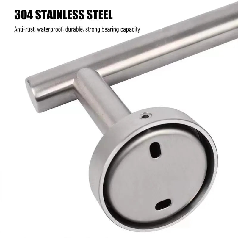 1Set Stainless Steel Wall Hook Multifunctional Towel Hook Toilet Paper Holder Towel Bar Bathroom Accessories