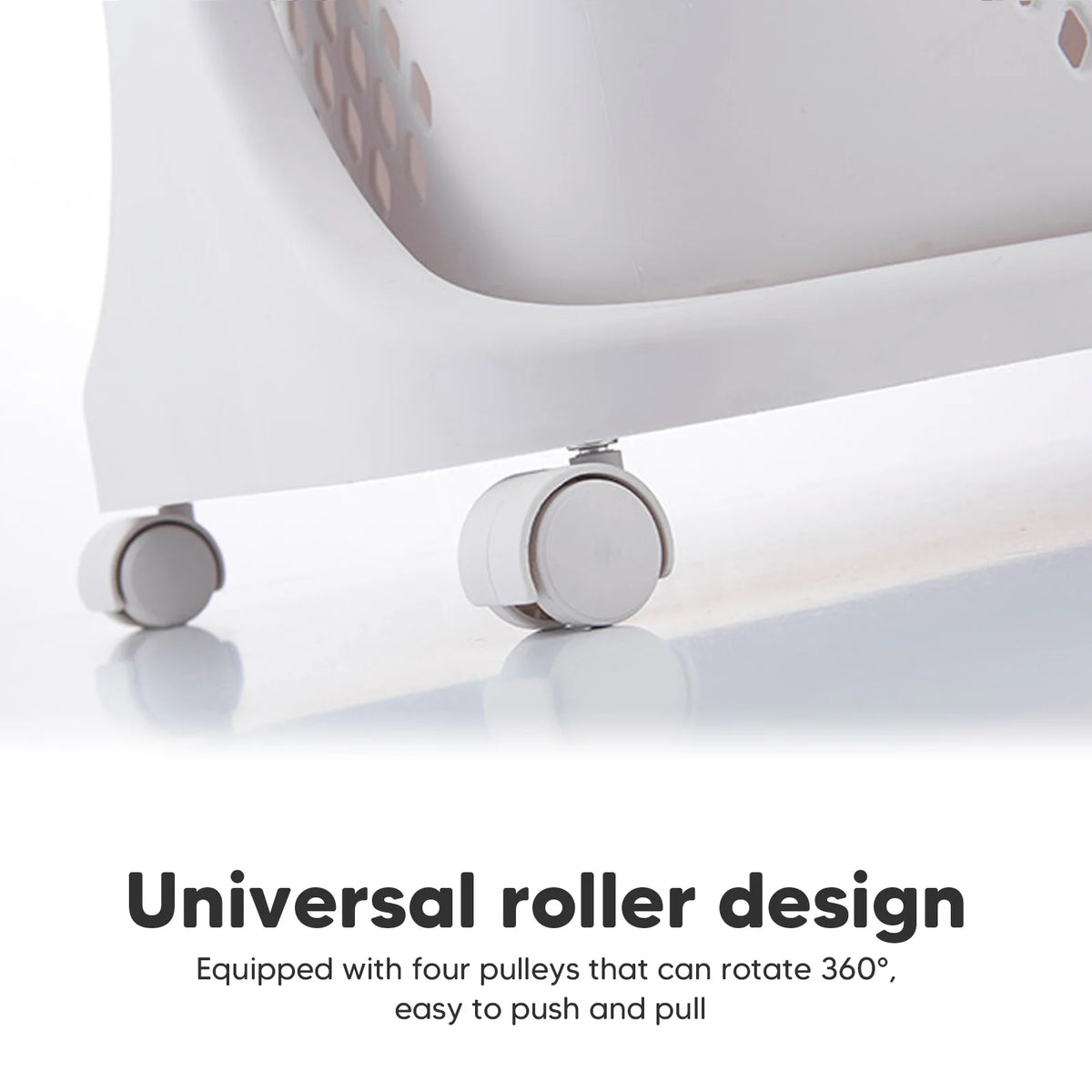 3 Tier Laundry Baskets Movable Rolling Hamper Cart with Wheels Clothes Dirty Portable Hamper Storage Baskets Sorter Household