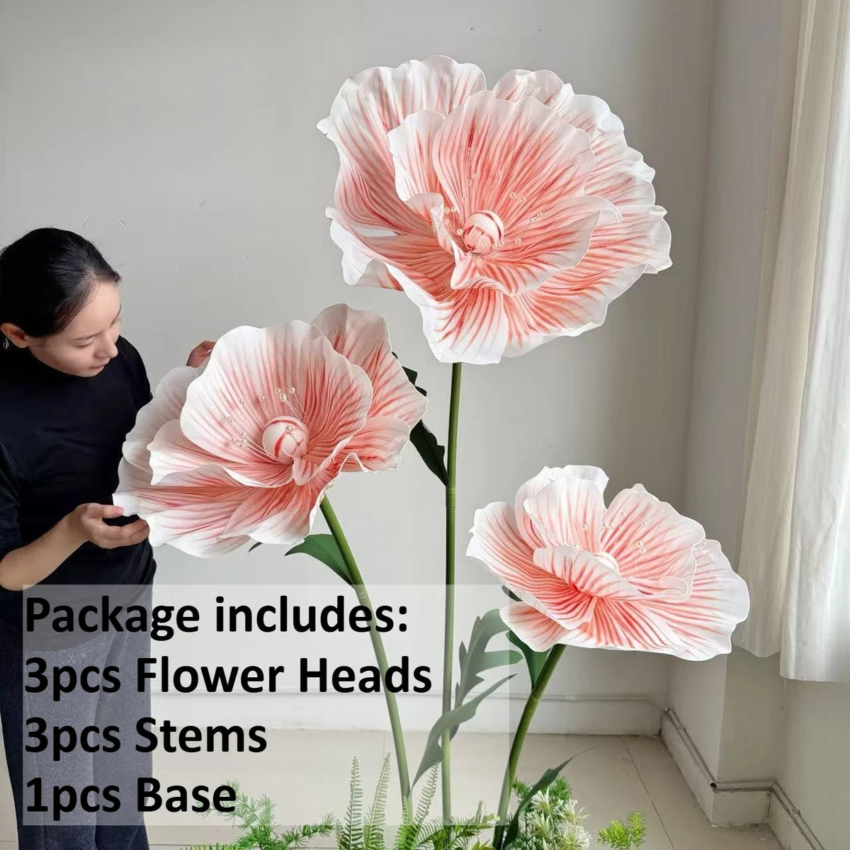 170cm EVA Large Artificial Flowers Road Lead Flower Window Display Wedding Decor Props Party Home Decoration With Stand