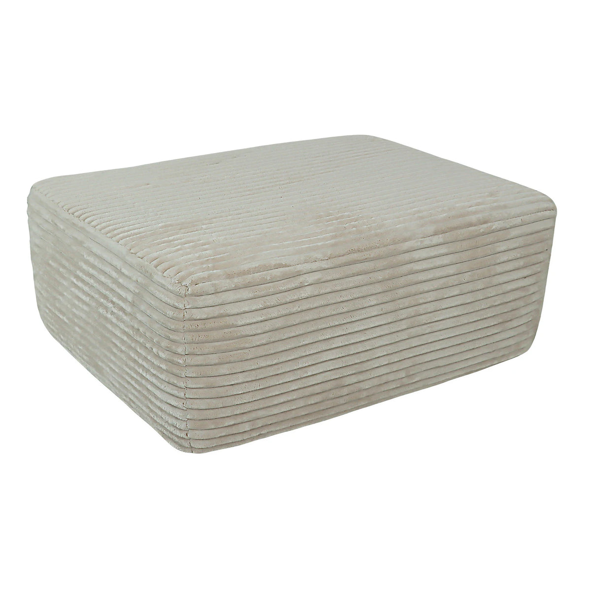 Plush Ottoman Sofa Bench Upholstered Cloud Ottoman Comfortable Supportive Modular Sectional Couch for Living Room Beige