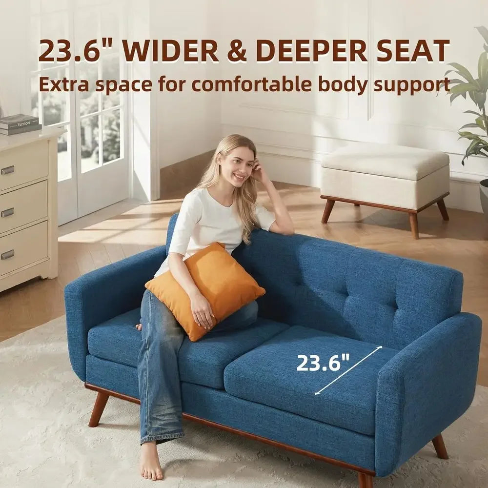 65.2" W Loveseat Soa, Century ern Decor Love Seat Couches or Living Room, Button Tuted Upholstered urniture, Solid & Easy to Ins