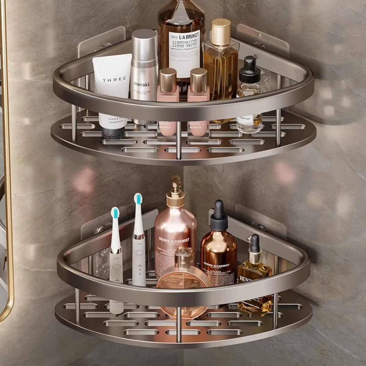 Bathroom Storage Rack, Bathroom Shelves, No-Drill Wall Mount Corner Shelf, Shower Storage Rack Holder
