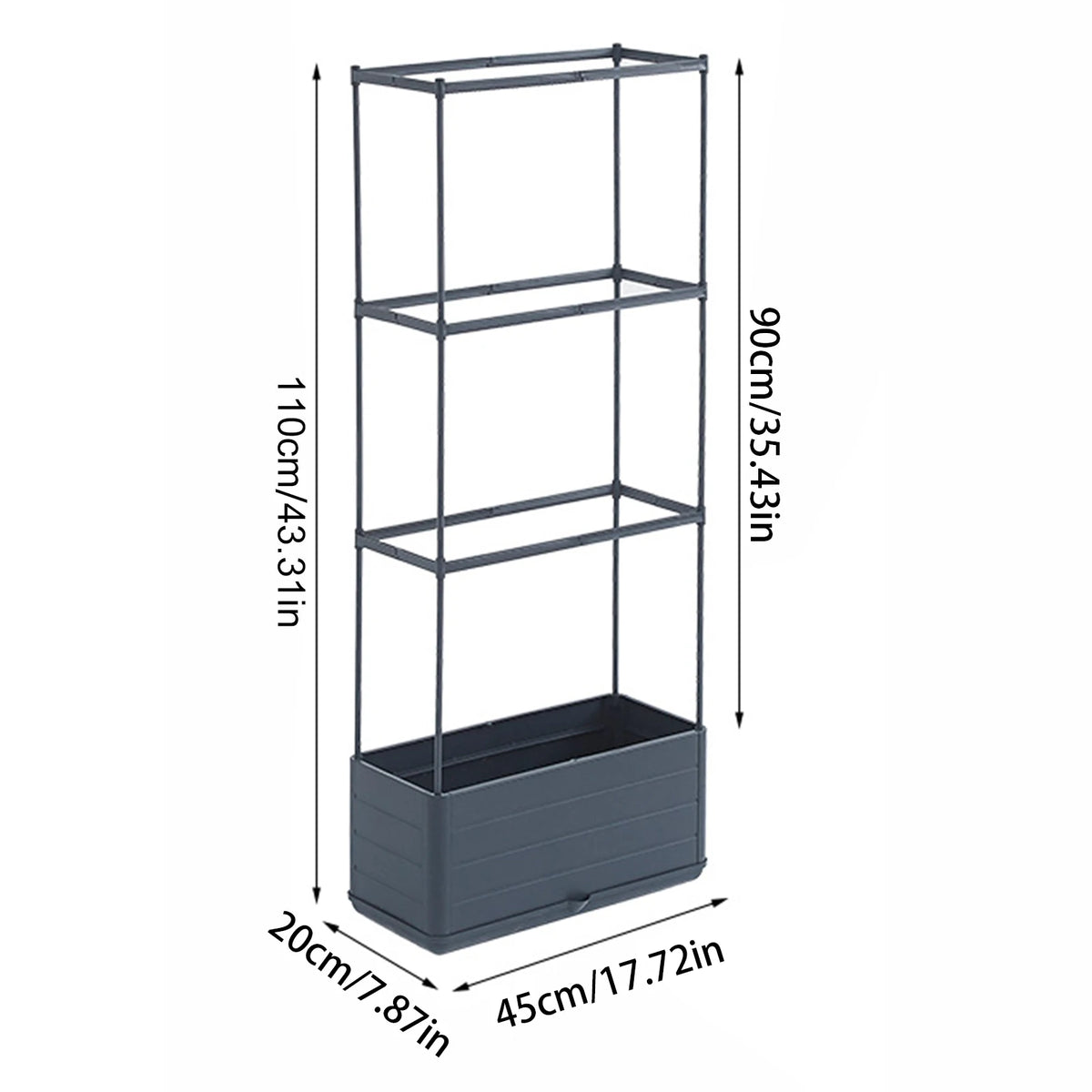 Raised Garden Bed Planter Box with Trellis Self-Watering Plant Support Planter for Climbing Vegetables Plants Outdoor Patio
