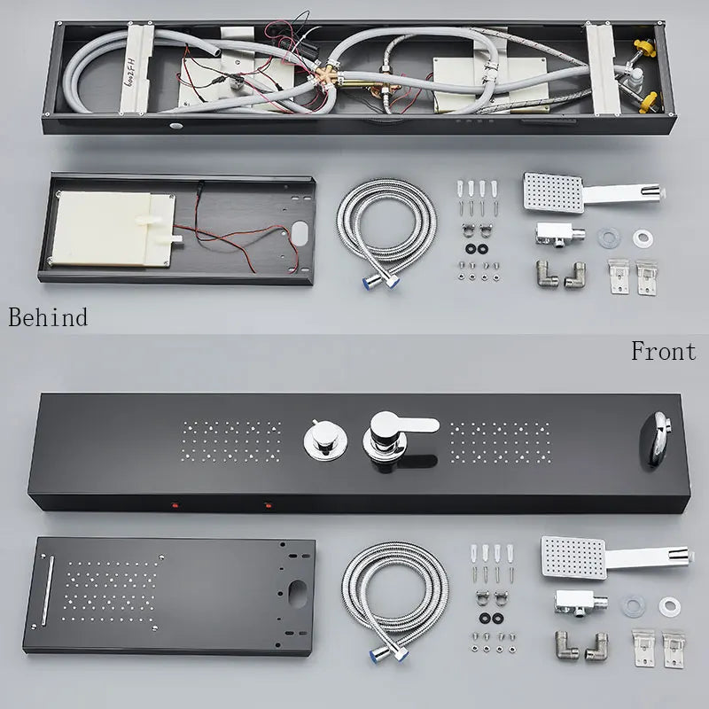 Bathroom Shower Panel LED Light Bathroom Faucet Hot & Cold Rainfall Mixer Tap Modern Bathroom Faucet Shower Column For Bath