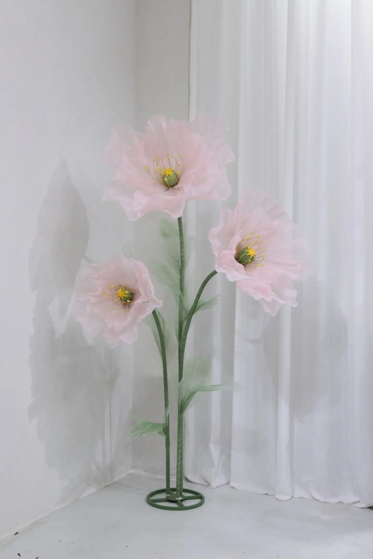 Waterproof Giant Silk Decorative Poppy Big Artificial Flowers Wedding Road Lead Flower Backdrop Decoration With Stand Home Decor