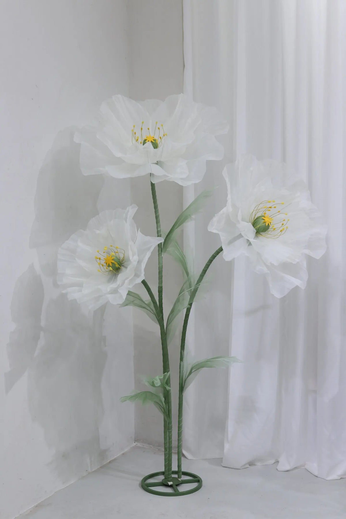 Waterproof Giant Silk Decorative Poppy Big Artificial Flowers Wedding Road Lead Flower Backdrop Decoration With Stand Home Decor