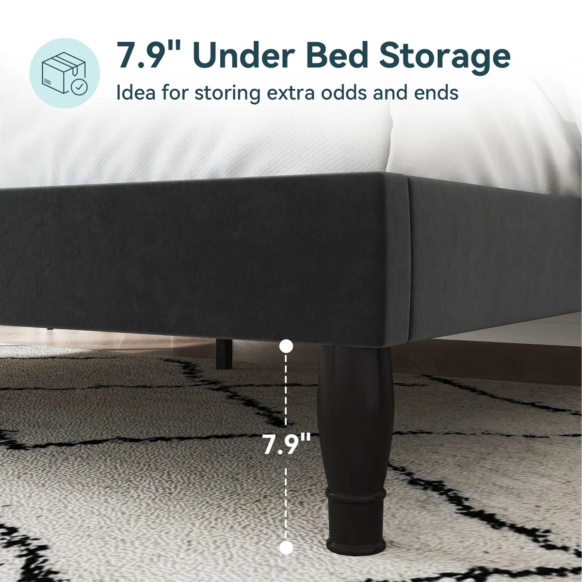 Full/Queen/King Size Velvet Bed Frame with Adjustable Tiara Headboard, Diamond Tufted Upholstered Platform Bed