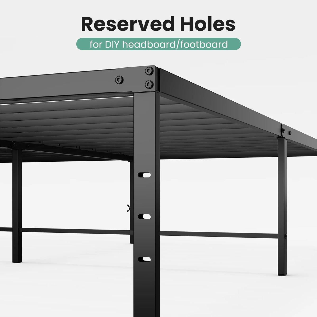 16 Inch Platform Bed Frame Full Size Metal Platform with Storage Sturdy Steel Slat Support Bedroom Bed Heavy Capacity