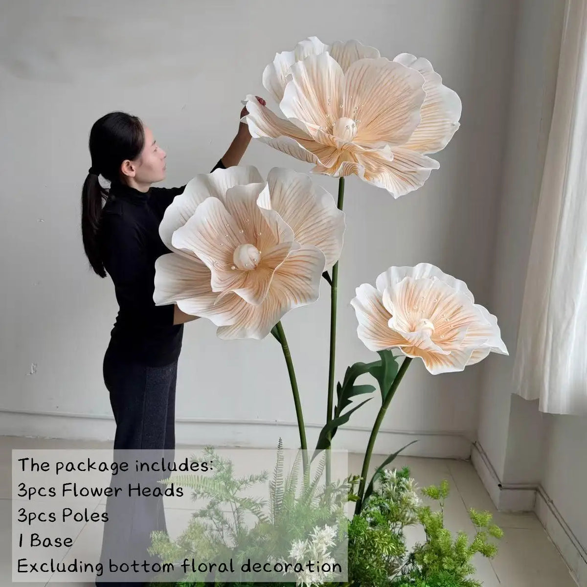170cm EVA Large Artificial Flowers Road Lead Flower Window Display Wedding Decor Props Party Home Decoration With Stand