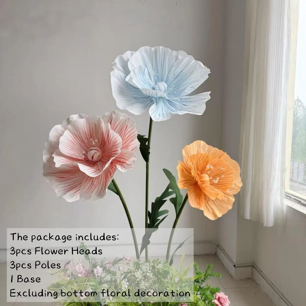 170cm EVA Large Artificial Flowers Road Lead Flower Window Display Wedding Decor Props Party Home Decoration With Stand