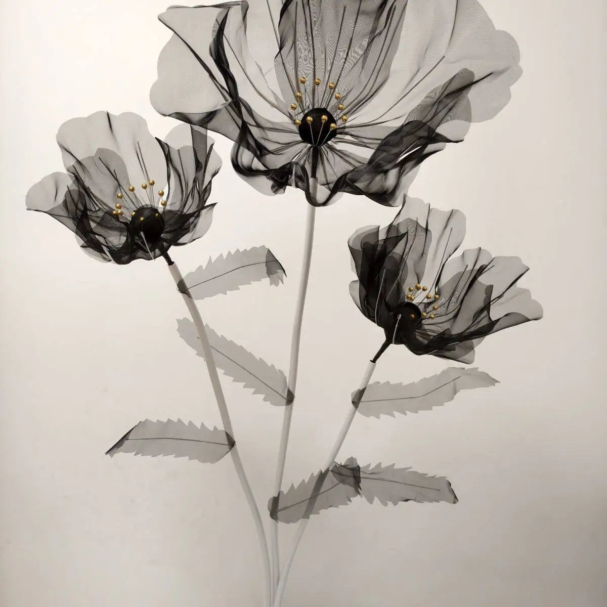 160cm Large Black Silk Poppy Artificial Flowers Wedding Decor Props Road Lead Flower Window Display Garden Yard Home Decoration