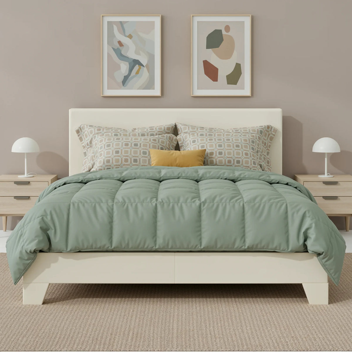 Full/Queen/King Upholstered Bed Frame with Adjustable Linen Headboard, Sturdy Wood Slats & Quiet Support