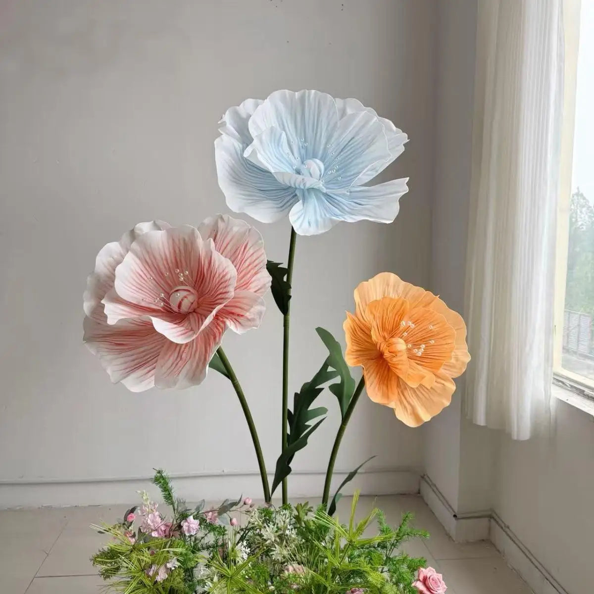 170cm EVA Large Artificial Flowers Road Lead Flower Window Display Wedding Decor Props Party Home Decoration With Stand