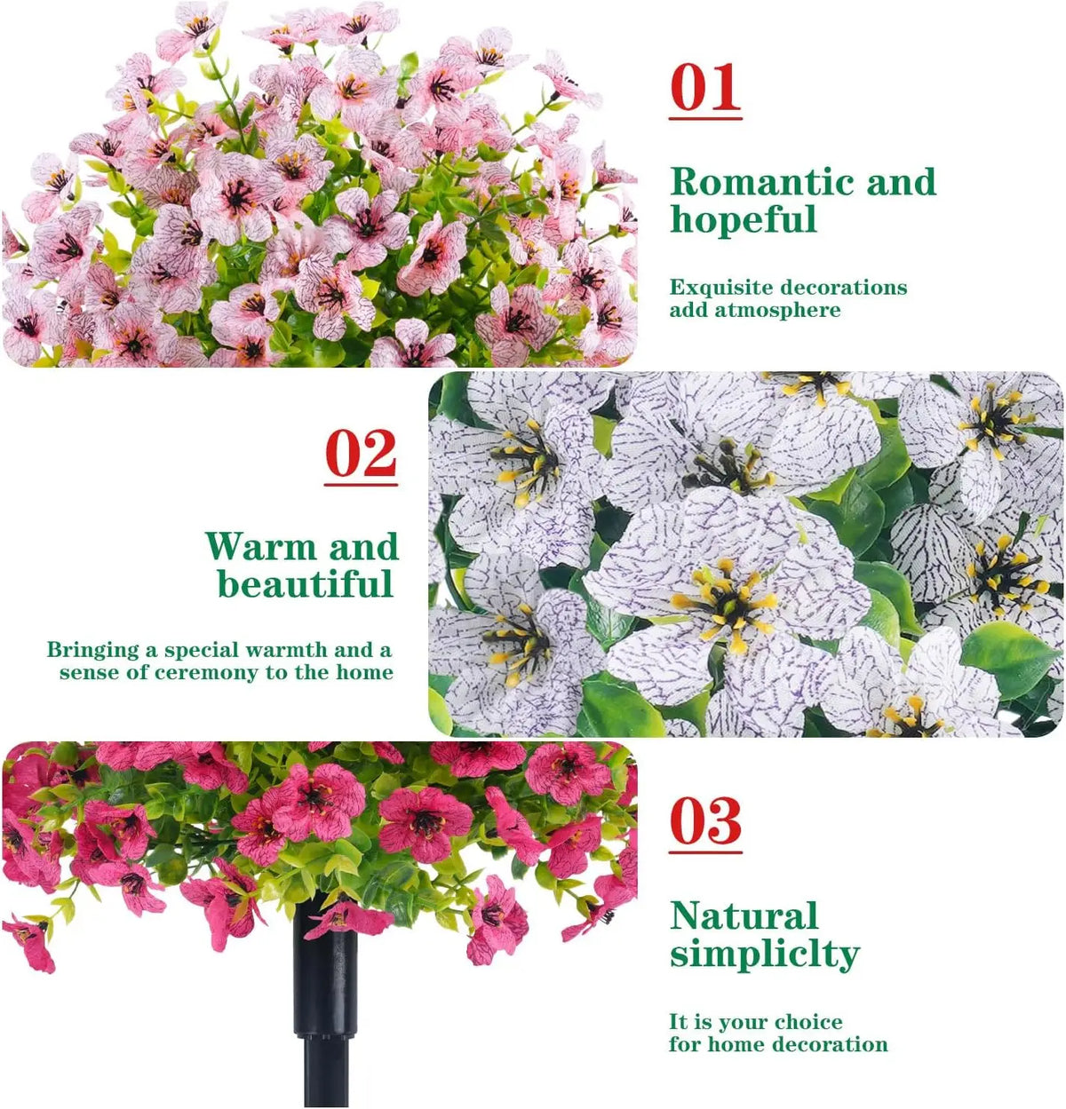 Artificial Flowers with Ground Stakes for Outdoors 2pcs UV Resistant Faux Topiary Ball Plants for Garden Porch Patio Yard Decor Planters And Landscaping