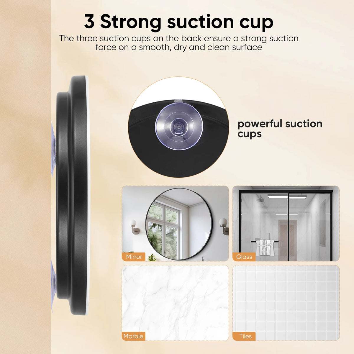 30x Magnifying Vanity Mirror With Lights Touch Screen LED Lighting Dressing Makeup Lamp With 360° Adjustable Stand & Suction Cup
