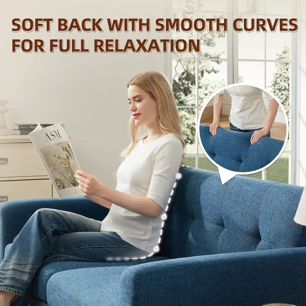 65.2" W Loveseat Soa, Century ern Decor Love Seat Couches or Living Room, Button Tuted Upholstered urniture, Solid & Easy to Ins