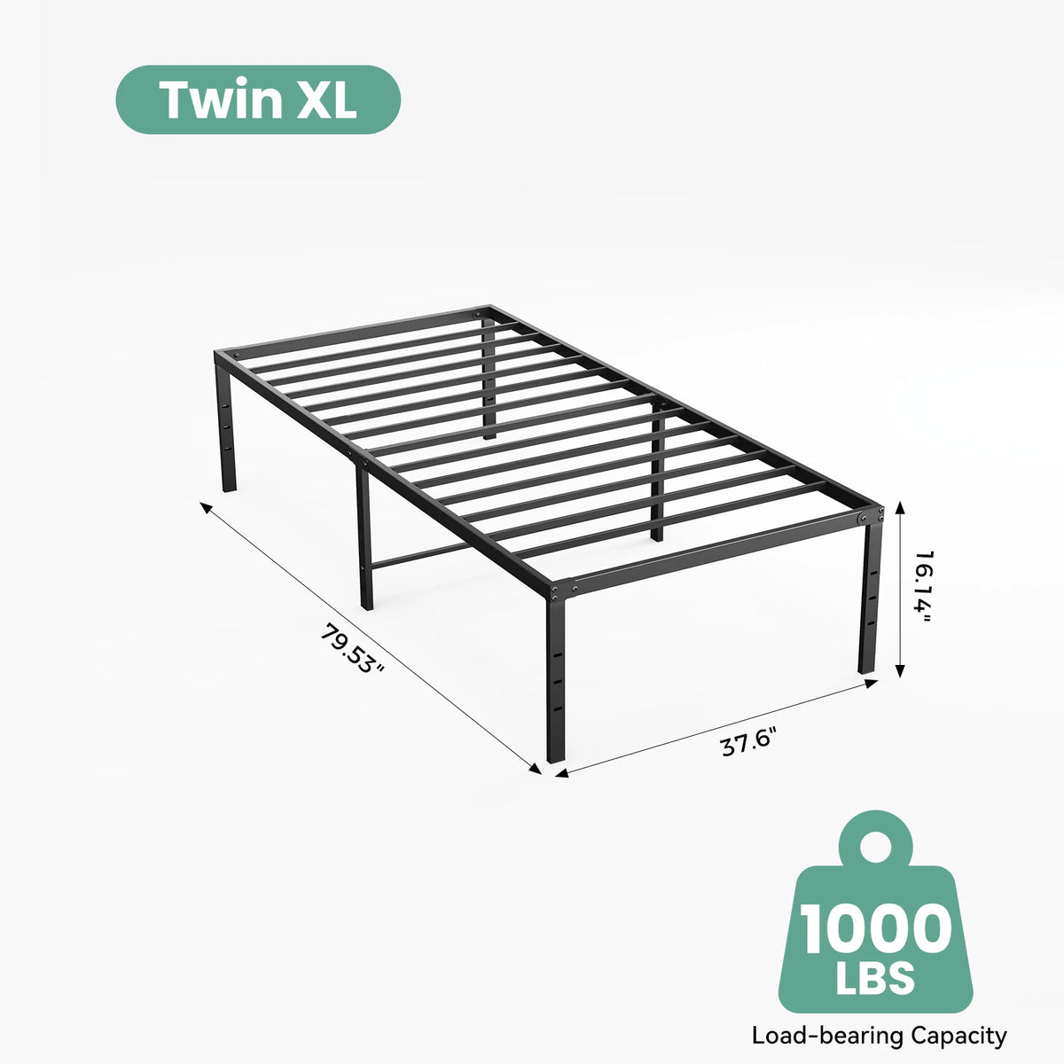 16 Inch Platform Bed Frame Full Size Metal Platform with Storage Sturdy Steel Slat Support Bedroom Bed Heavy Capacity