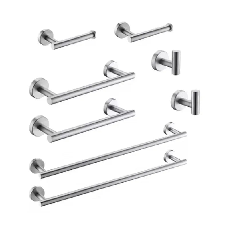1Set Stainless Steel Wall Hook Multifunctional Towel Hook Toilet Paper Holder Towel Bar Bathroom Accessories
