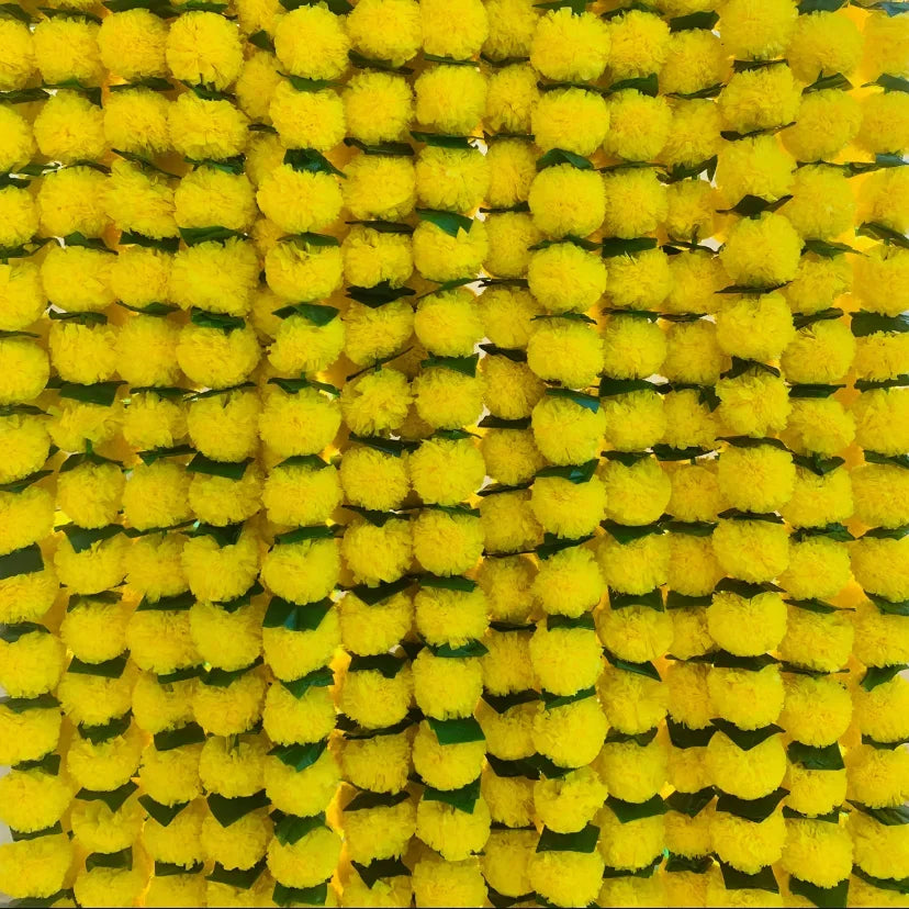 5-40Pcs Marigold Flower Garland For Decoration Artificial Flowers 5 Feet