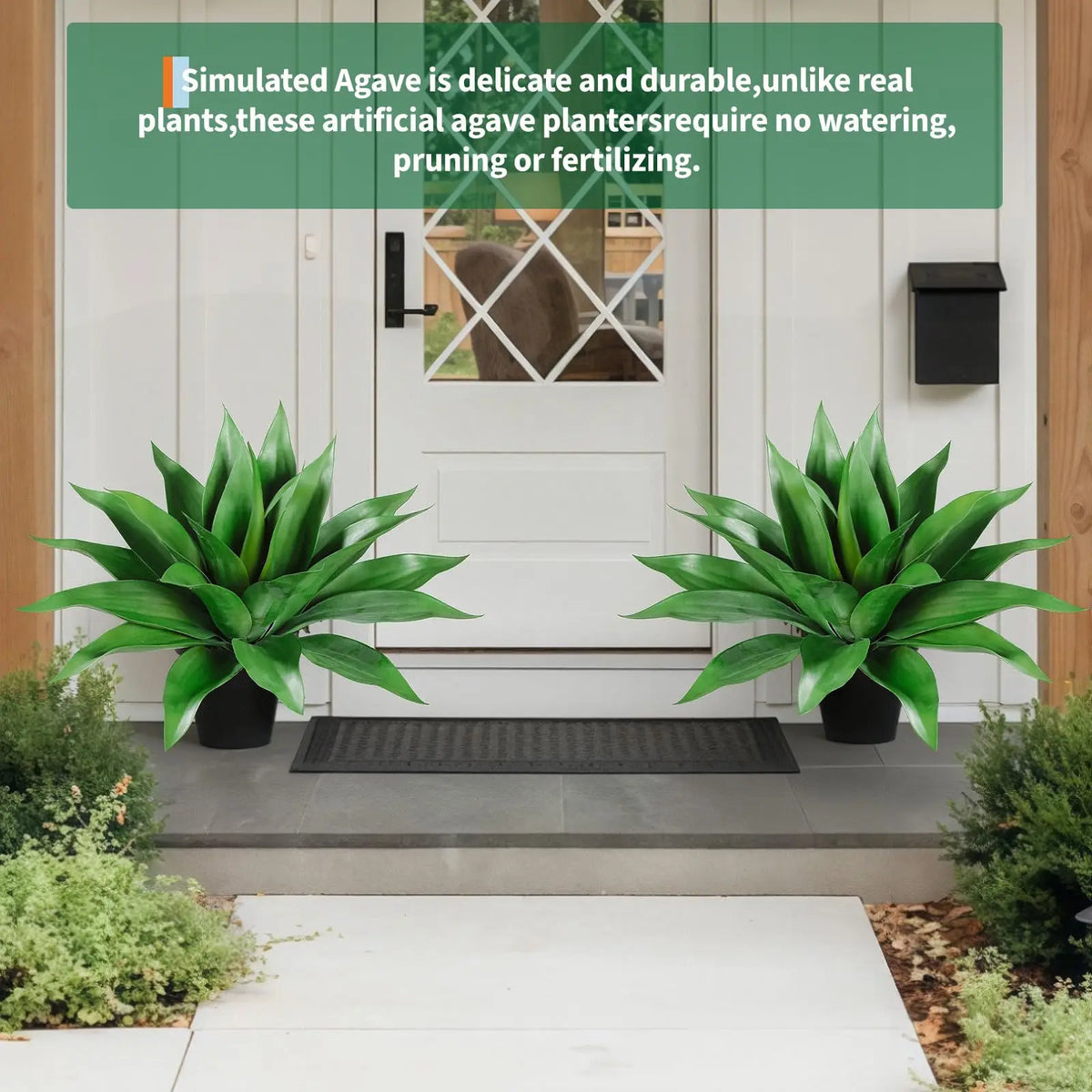 22" /28" Artificial Agave Plant with UV-Resistant Lifelike Leaves and Rosette Design, Large Faux Succulent Decor for Patio Porch Garden, Red, 22-Leaf/29-Leaf