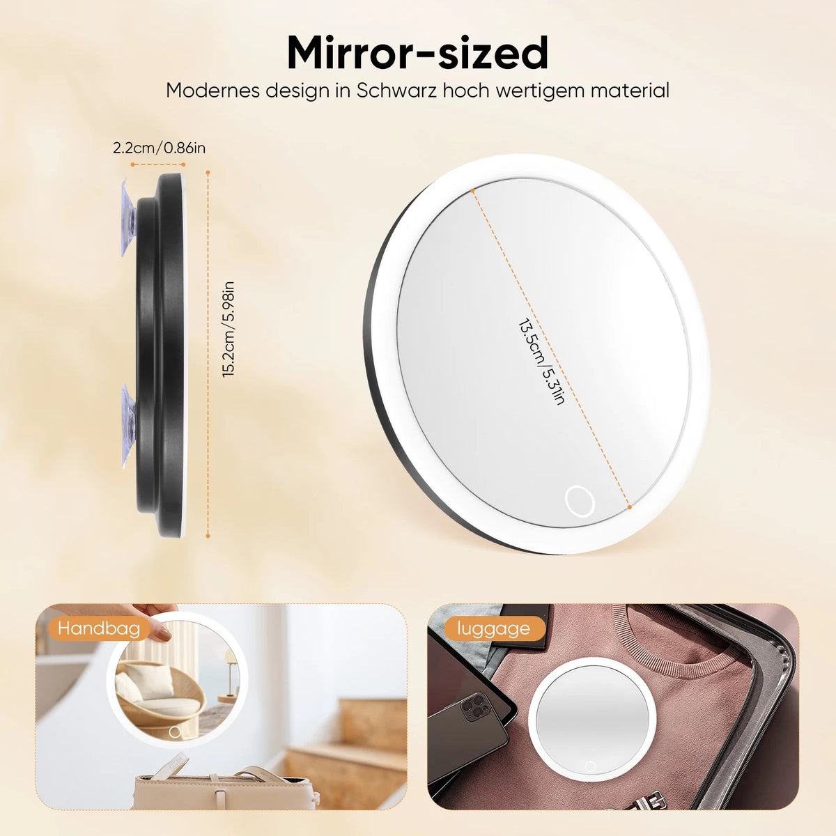 30x Magnifying Vanity Mirror With Lights Touch Screen LED Lighting Dressing Makeup Lamp With 360° Adjustable Stand & Suction Cup