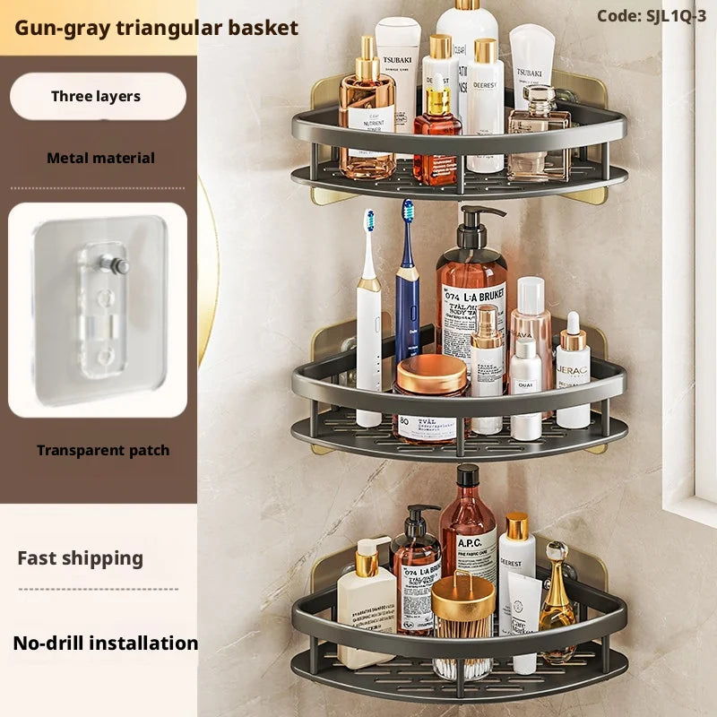 Bathroom Storage Rack, Bathroom Shelves, No-Drill Wall Mount Corner Shelf, Shower Storage Rack Holder