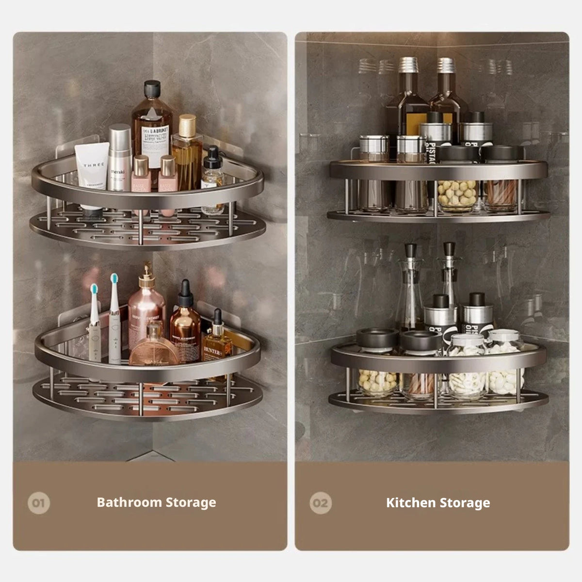 Bathroom Storage Rack, Bathroom Shelves, No-Drill Wall Mount Corner Shelf, Shower Storage Rack Holder
