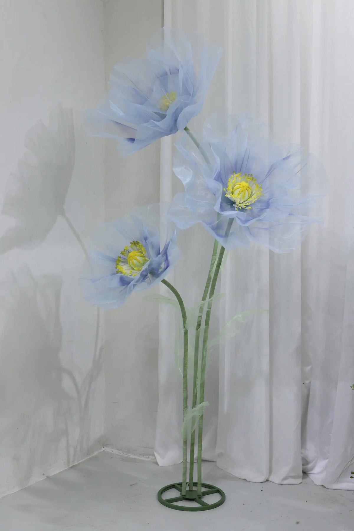 Waterproof Giant Silk Decorative Poppy Big Artificial Flowers Wedding Road Lead Flower Backdrop Decoration With Stand Home Decor