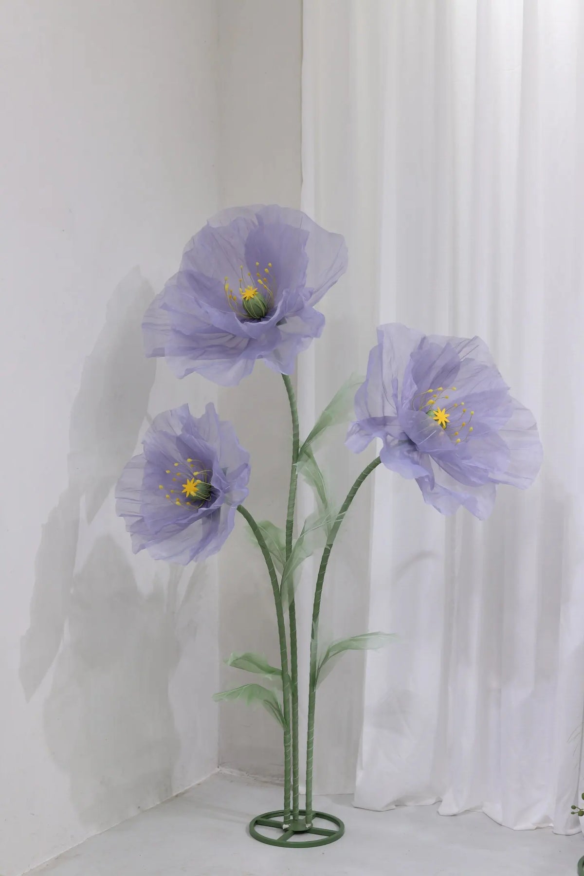 Waterproof Giant Silk Decorative Poppy Big Artificial Flowers Wedding Road Lead Flower Backdrop Decoration With Stand Home Decor