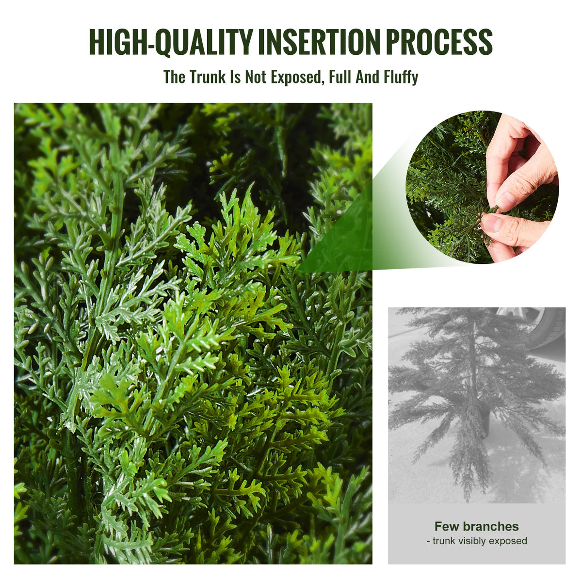 Artificial Cedar Topiary Tree, 48 inch Tall (2 Pieces), with Extra Leaves & Pot Faux Evergreen Fake Pine Cypress Trees