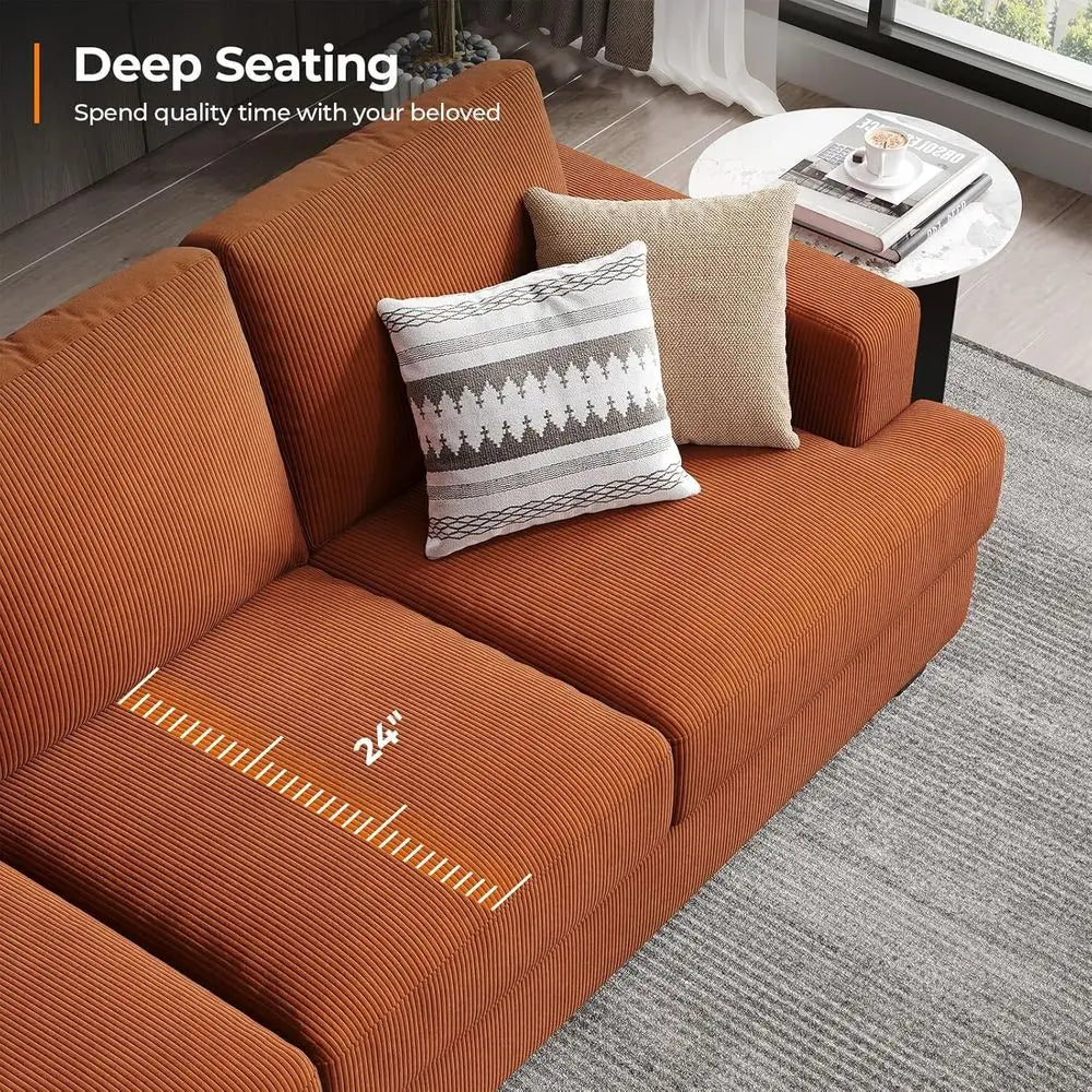 89 Inch Sofa with Extra Deep Seats Oversize, 3 Seater Sofa or Living Room, Comfy Armrests, Seats and Backrest